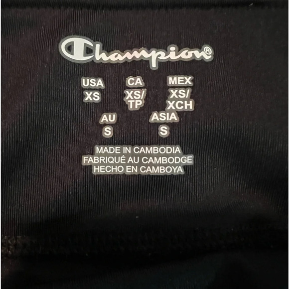 Champion Black Leggings Women
Size XS  White C Logo
Stretch High Rise Crop - Picture 3 of 5